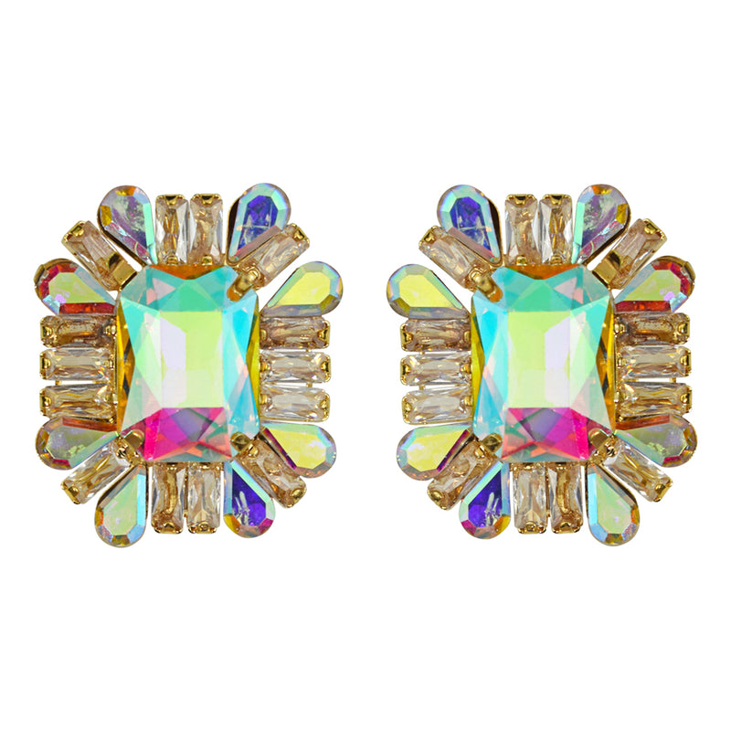 Crystal CZ Enchantress Pierced Earrings (Goldtone)