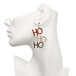 Ho Ho Ho Holiday French Wire Earrings (Goldtone)