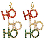 Ho Ho Ho Holiday French Wire Earrings (Goldtone)