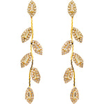 Fairyland Crystal CZ Leaf Pierced Earrings