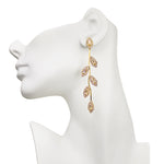 Fairyland Crystal CZ Leaf Pierced Earrings