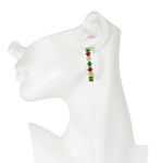 Holiday Cheer CZ Hoop Pierced Earrings (Goldtone)