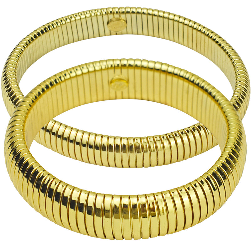 Cobra Stretch Bracelet Set of 2 (Goldtone)