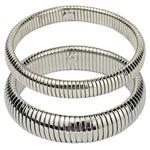 Cobra Stretch Bracelet Set of 2 (Silvertone)