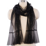Twilight Garden Sheer Crystal Scarf (Jet)