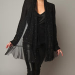 Twilight Garden Sheer Crystal Scarf (Jet)