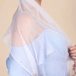 Twilight Garden Sheer Crystal Scarf (White)