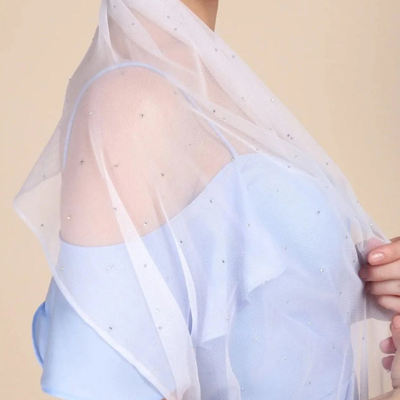 Twilight Garden Sheer Crystal Scarf (White)