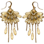 Calliope Chandelier CZ French Wire Earrings (Antique Goldtone/Champagne)