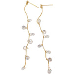 Dancing Aurora Drops CZ Pierced Earrings (Goldtone)