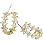 Athena CZ Small Hoop Pierced Earrings (Goldtone)