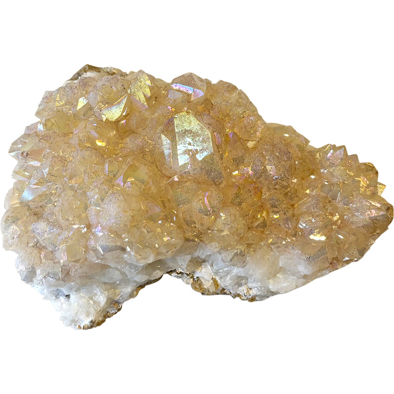 Lighthearted Aura Citrine Crystal Cluster