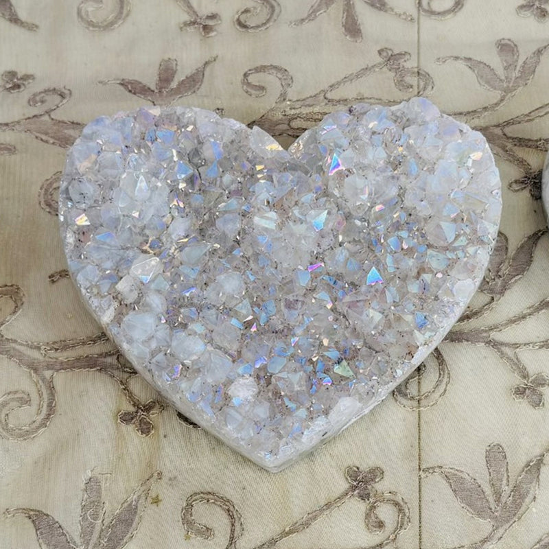 Fall In Love Aura Amethyst Crystal Cluster Heart