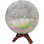 Love Spell Aura Amethyst Quartz Crystal Geode Sphere with Stand