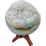 Love Spell Aura Amethyst Quartz Crystal Geode Sphere with Stand