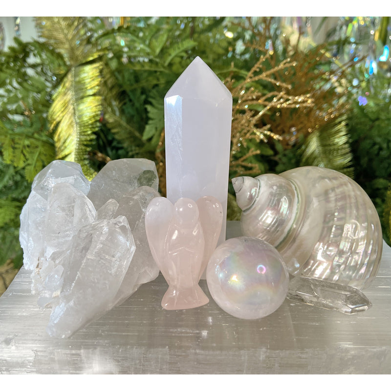 Pink Dream 6pc Crystal Quartz Gemstone Memory Altar