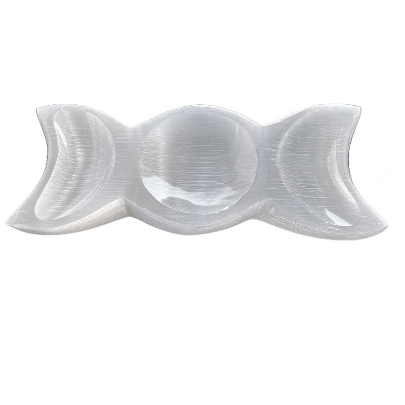 Selenite Three Moon Dish