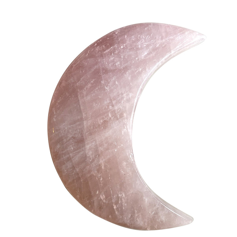 Rose Quartz 7" Crescent Moon