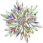 Flirty Romance Marquise Flower Pin (Silvertone/Crystal AB)