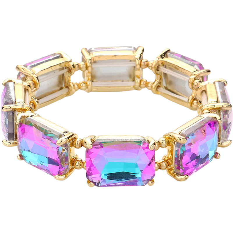 Whimsical Romance Stretch Bracelet (Goldtone/Lavender AB)