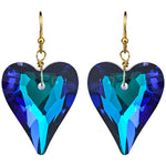 Aphrodite Crystal Heart French Wire Earrings (Goldtone/Mystic Blue Sphinx)