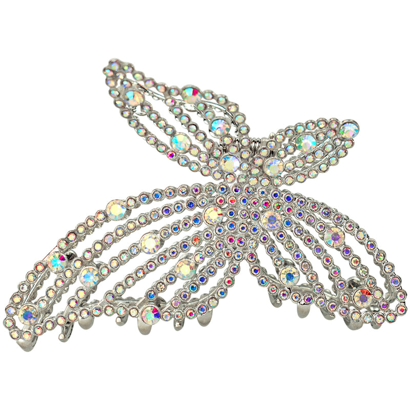 Crystal Queen Butterfly Hair Claw Clip (Silvertone)