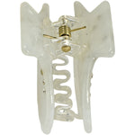 Beach Beauty Shell Small Hair Claw Clip (Silvertone/White)