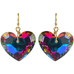 Summer Love Crystal Heart French Wire Earrings (Goldtone/Iridis)