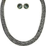 Fairyland Crystalized Necklace & Earrings Set (Goldtone/Hematite)