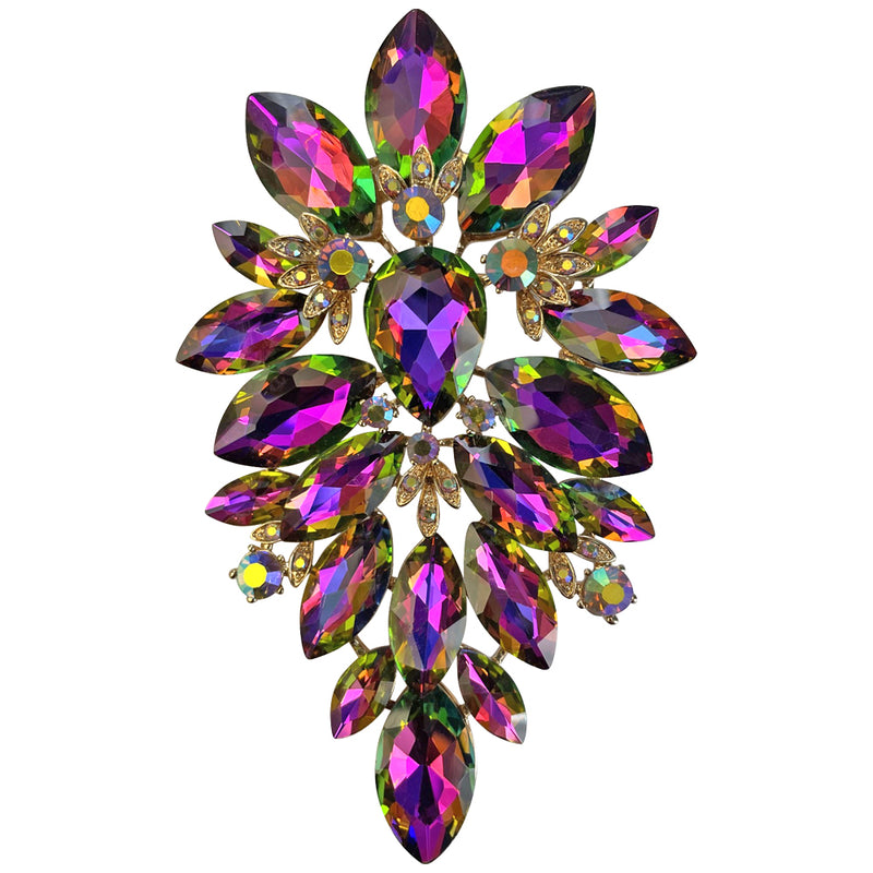 Fantasia Fairyland Super Nova Double Pin Brooch (Goldtone/Mystic Iridis)
