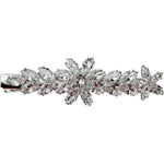 Garden Party CZ Hair Clip (Sterling Silvertone/Crystal)