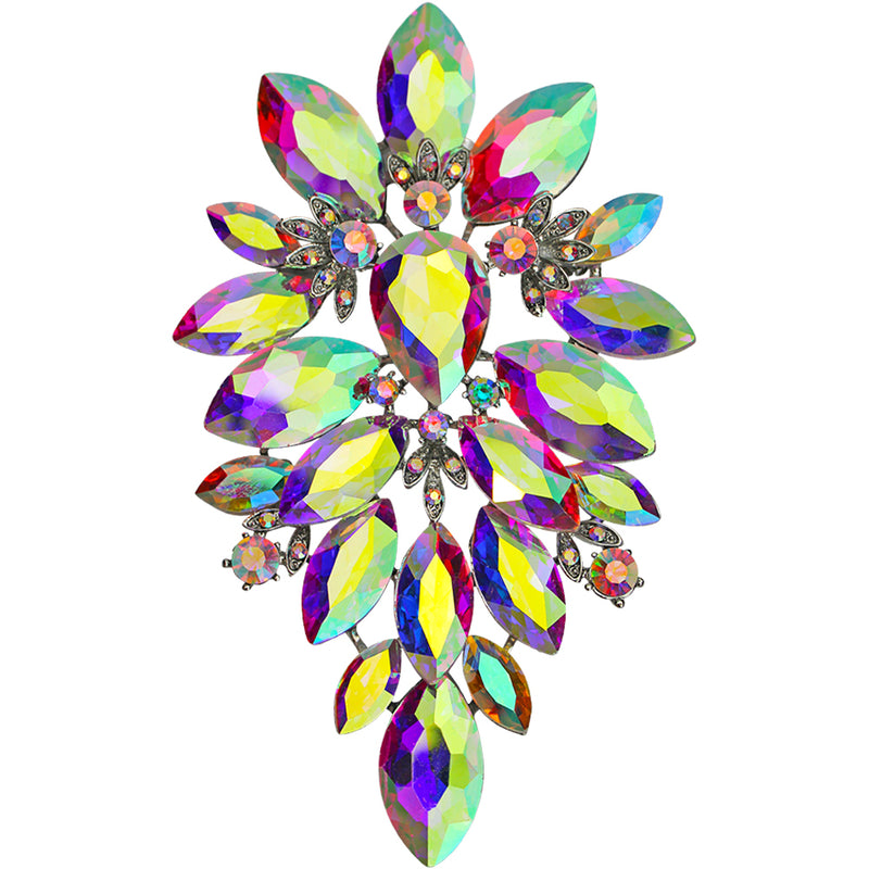 Fantasia Fairyland Super Nova Double Pin Brooch (Silvertone/Crystal AB)