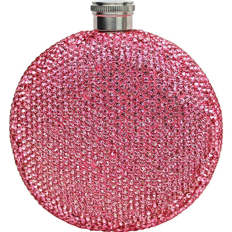 Fairyland Crystallized Stainless Steel 5oz Round Flask (Pixie Pink)