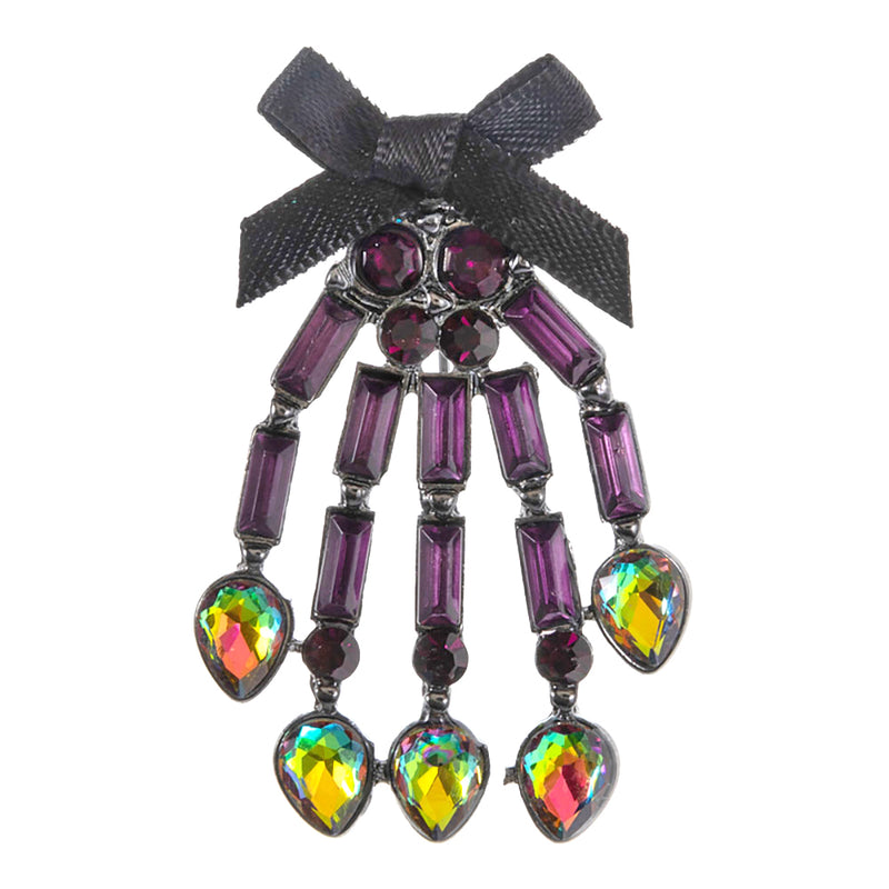 Mrs. Bones Skeleton Hand Pin (Hematite)