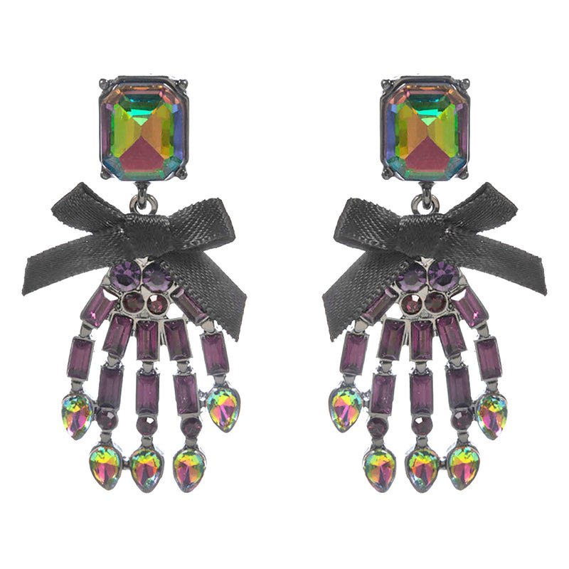 Mrs. Bones Skeleton Hand Pierced Earrings (Hematite)