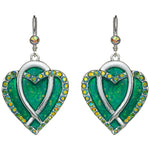 Irish Love Heart Leverback Earrings (Sterling Silvertone)