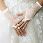 Fairyland Crystal Net Gloves (White/Crystal AB)