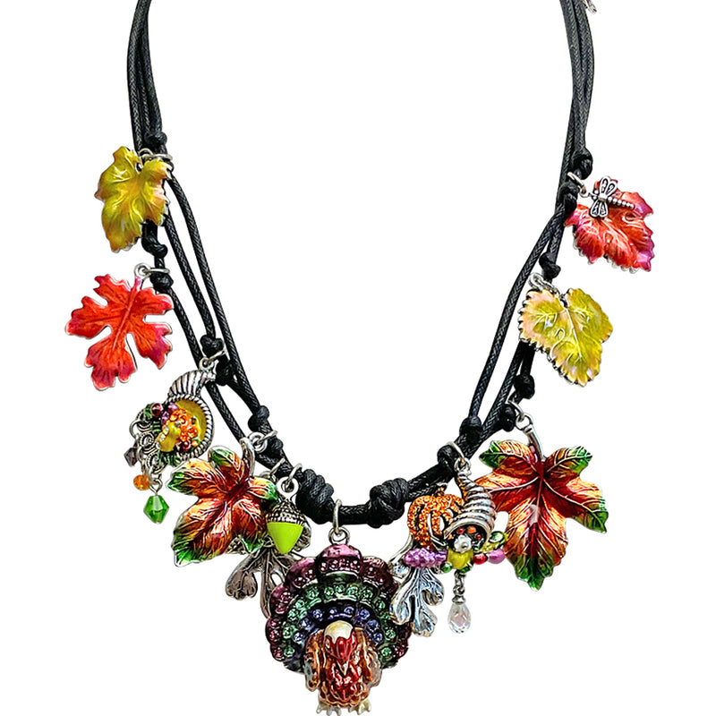 "One Of A Kind" Queen Of The Harvest Cord Necklace (Silvertone)