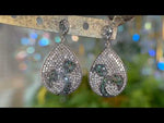 Goddess Teardrop Blue and White Diamond Pierced Earrings