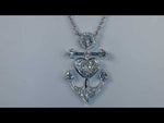 Stardust Diamond Hope, Love, Faith, Family & Friends Anchor Necklace (Platinum)