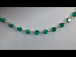 Fantasia Petite Beaded Link Necklace (Goldtone/Green AB)
