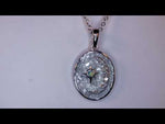 Petite Stardust Diamond Love Never Dies Oval Pendant Necklace (Platinum)