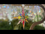 Metallic Seaview Moon Super Star Foldover Pendant (Goldtone/Multi)