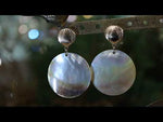 Island Beauty Mother Of Pearl Shell Pierced Earrings (Goldtone)