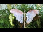 Precious Crystal Butterfly Wings with Stand (Pink Plume Agate)