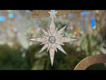 Metallic Seaview Moon Super Star Foldover Pendant (Sterling Silvertone/Crystal Ice)