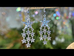 Star Shower Leverback Earrings (Silver Ox)