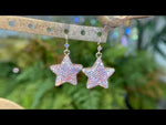 Crystalized 27mm Star Leverback Earrings (Goldtone)