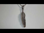 Heather B. Moore Silver Patina Feather Charm with Diamonds