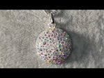 Luna Ethereal Shimmer Open Ring Charm Necklace (Sterling Silvertone)